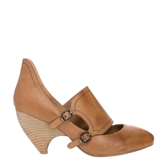 Max Studio Beau Tobacco Brown Leather Pump Cushioned Insole Monk Straps - Picture 3 of 8